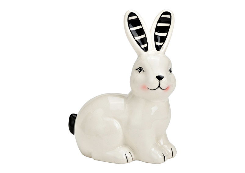 Hase Mit Herz Aus Keramik Wei Schwarz Gold Fach B H T X X Cm