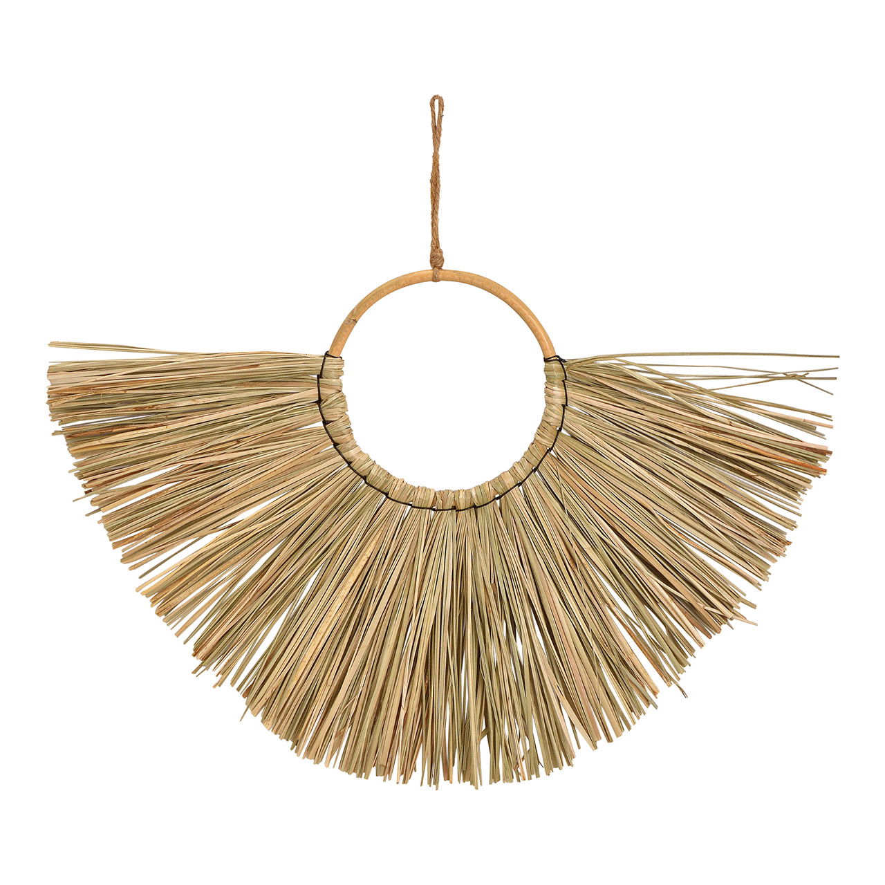 Wall hanger made of seagrass/metal, natural (W/H/D) 54x35x1cm