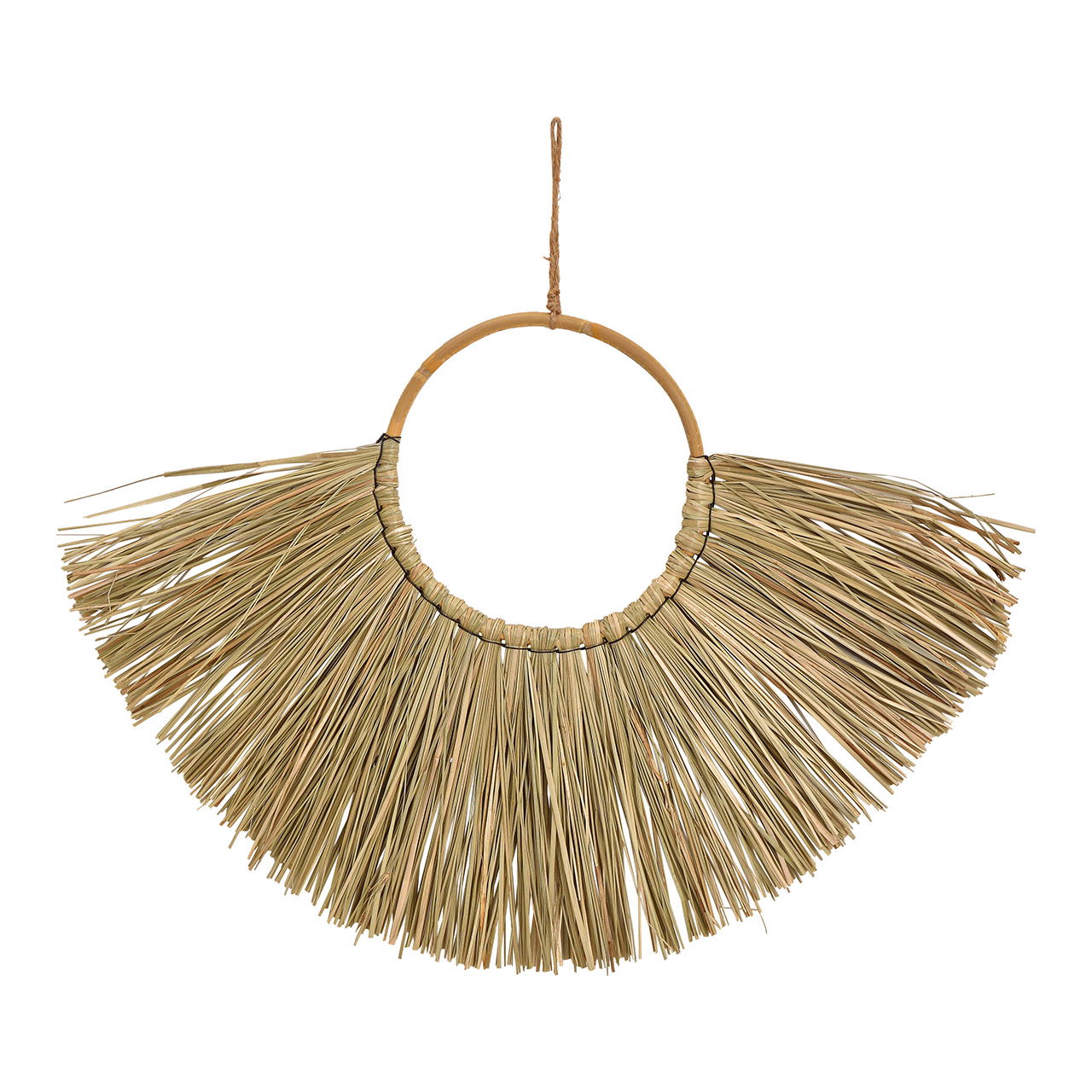 Wall hanger made of seagrass/metal, natural (W/H/D) 65x44x1cm