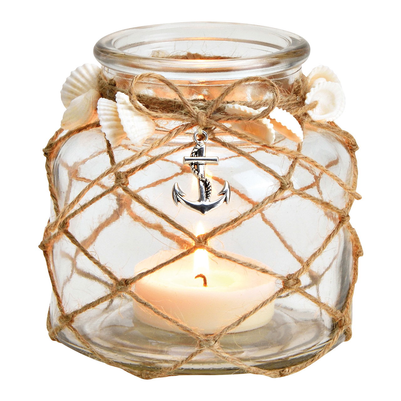 Wind light maritime decor made of transparent glass (W / H / D) 12x12x12cm