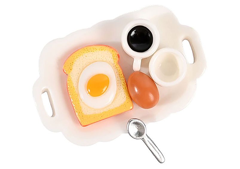 Wichteltür Display Accessoire, Frühstücks-Set aus Poly bunt (B/T) 5x3cm