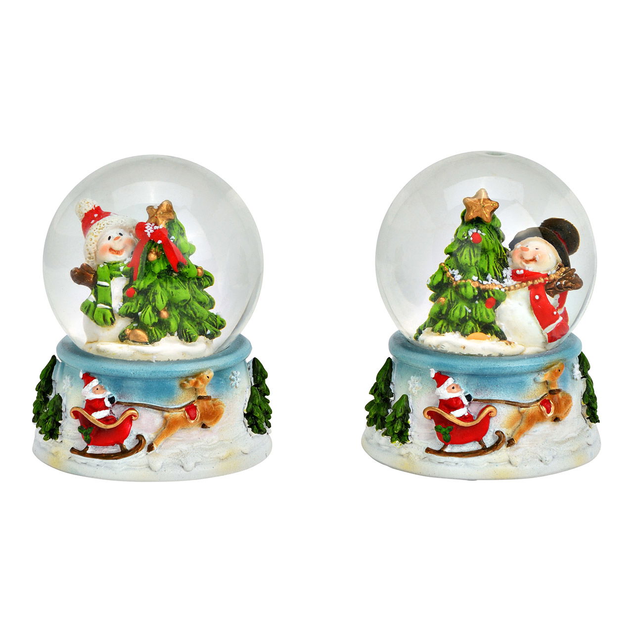 Globo di neve con pupazzo di neve motivo natalizio in vetro/polietilene, 2 pieghe, colorato (L/H/D) 5x6x5cm Globo di neve con pupazzo di neve motivo natalizio in vetro/polietilene, 2 pieghe, colorato (L/H/D) 5x6x5cm