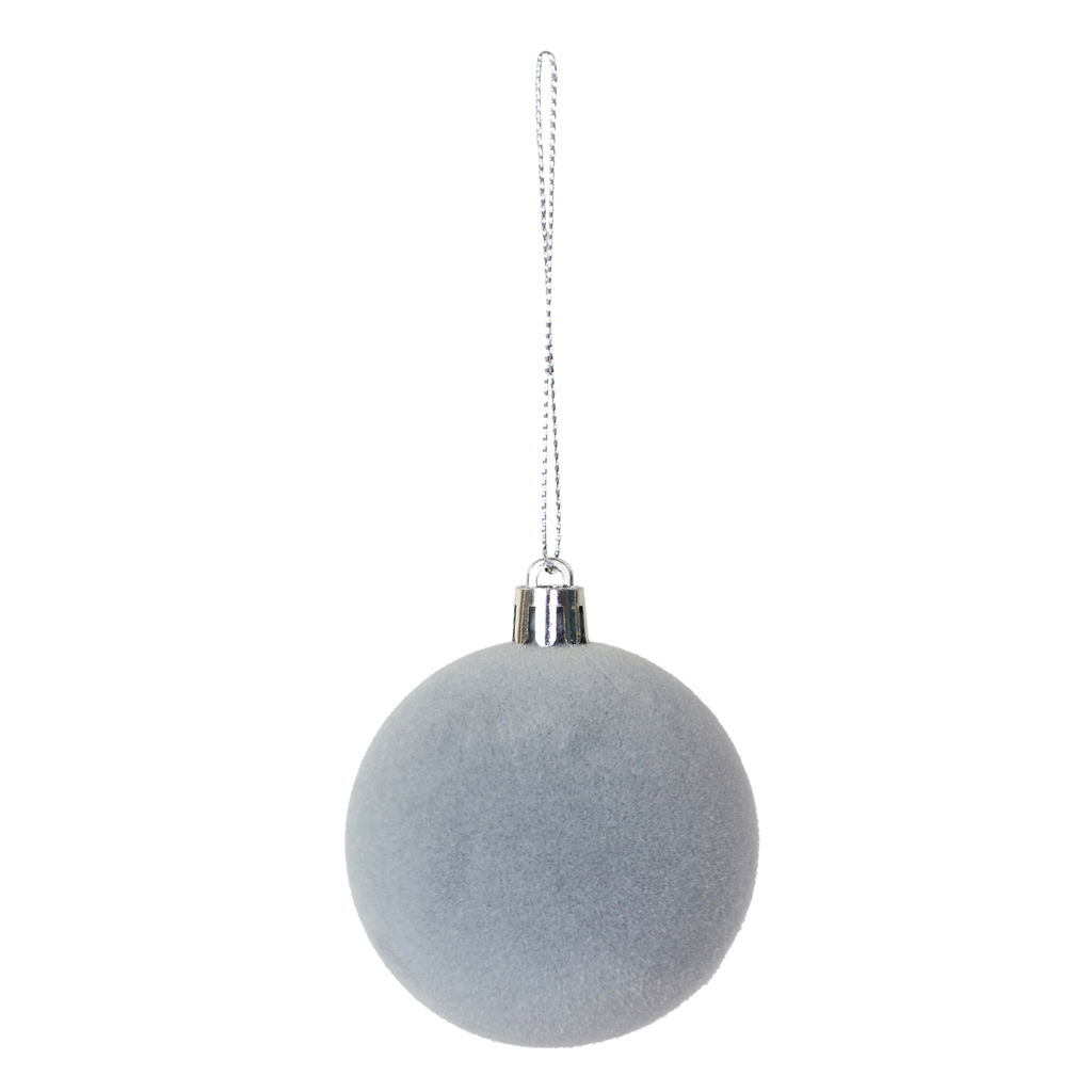 Deko-Samtkugeln, Kunststoff, 6 cm, 3 Stck./ Pckg, grau Zubehor, Anhänger