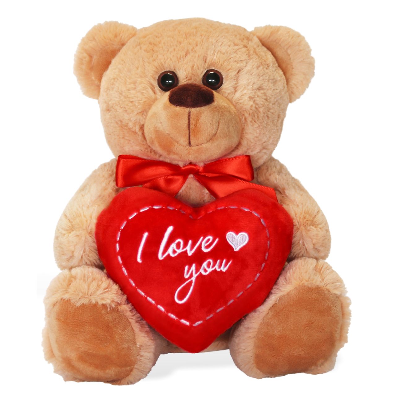 Ours en peluche brun avec cœur (L/H/P) 20x25x20cm_41057 Plüsch, Teddy, Herz, Valentinstag, Rot