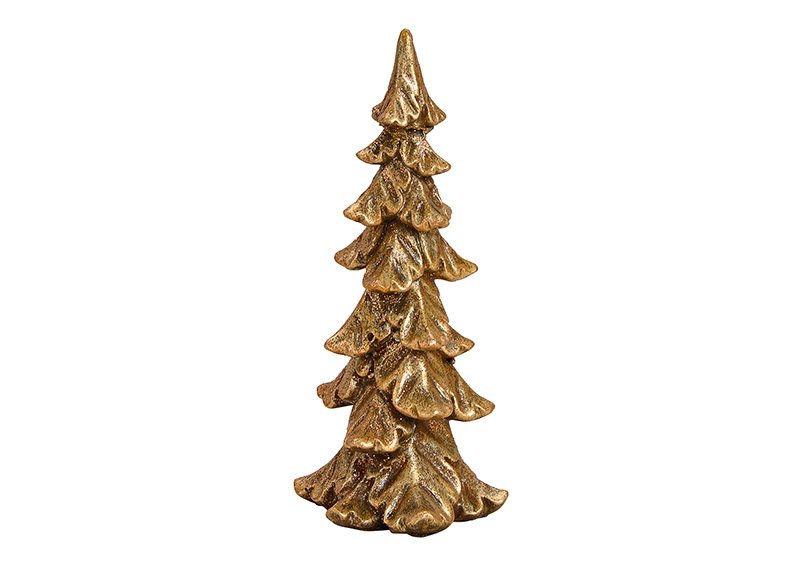 Christmas tree made of poly gold 7x16x6cm