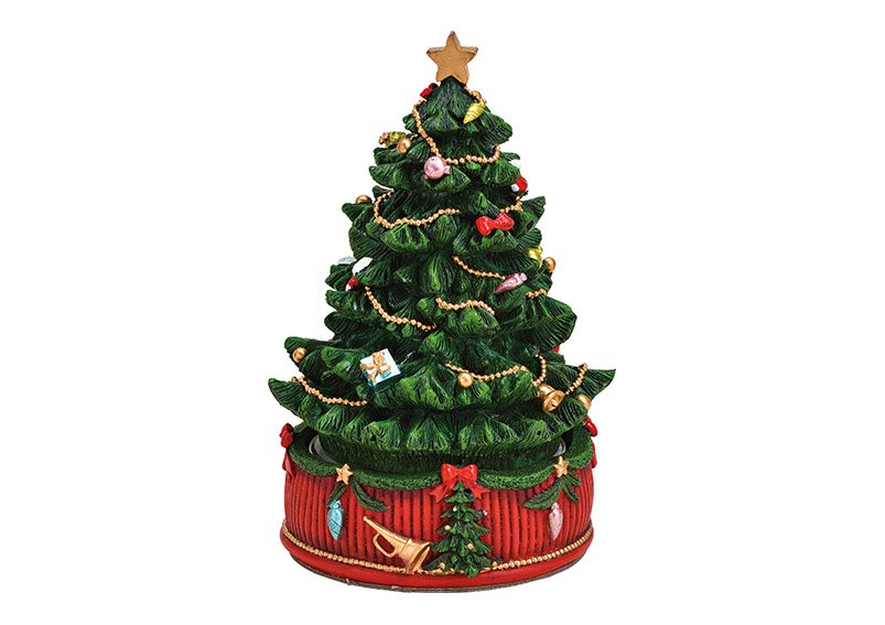 Christmas tree made of poly multicolored (w / h / d) 12x18x12cm