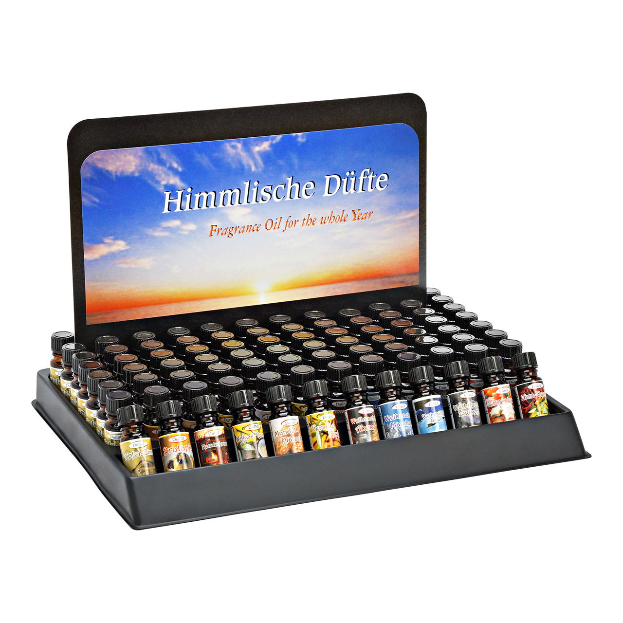 Kerstgeuroliën, basisassortiment, 96 stuks 2x7x2cm, 10 ml Kerstgeuroliën, basisassortiment, 96 stuks 2x7x2cm, 10 ml