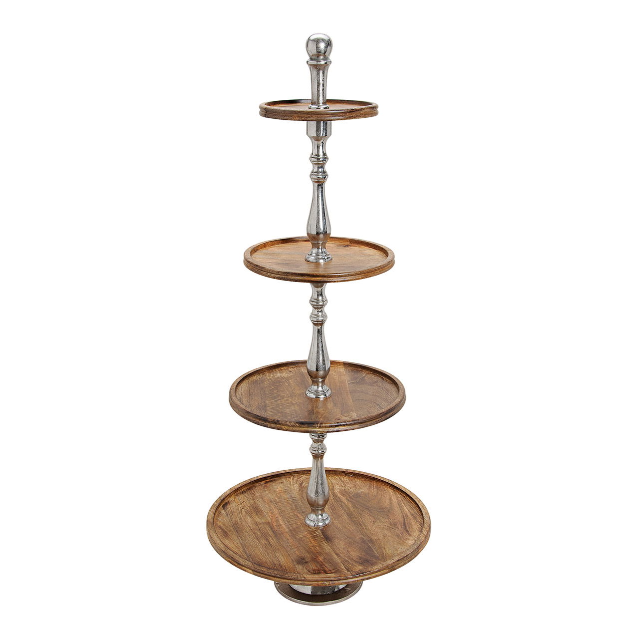 Etagere 4er Mangoholz/Metall Braun (H) 130cm , 26,34,45,55cm Ø Etagere 4er Mangoholz/Metall Braun (H) 130cm , 26,34,45,55cm Ø