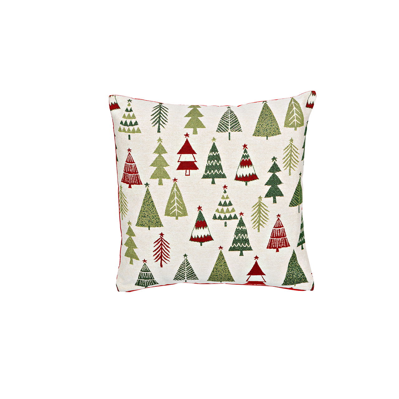 Copricuscino albero di Natale in tessuto, beige/verde (L/H) 45x45cm con zip