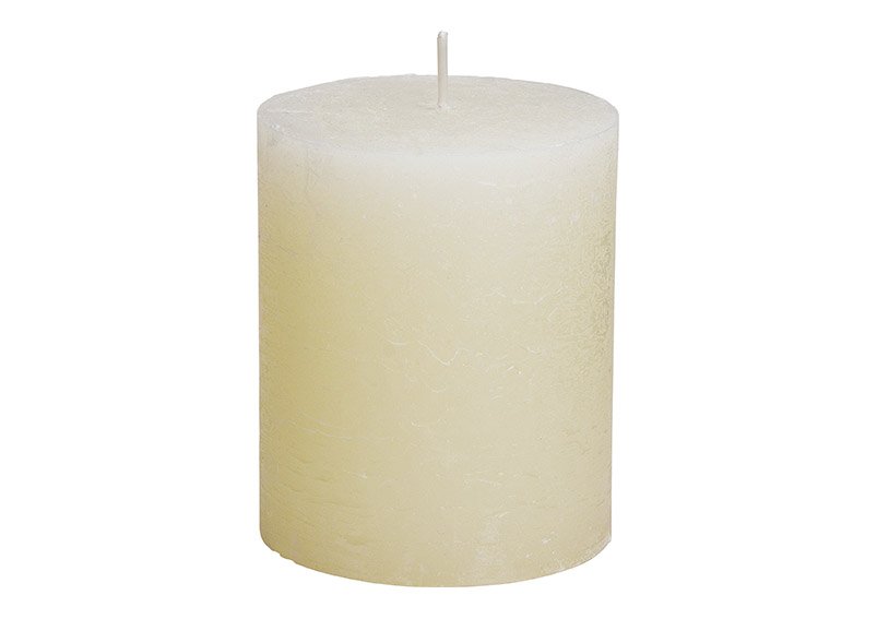 Candle 10x12x10cm made of wax, champagner
