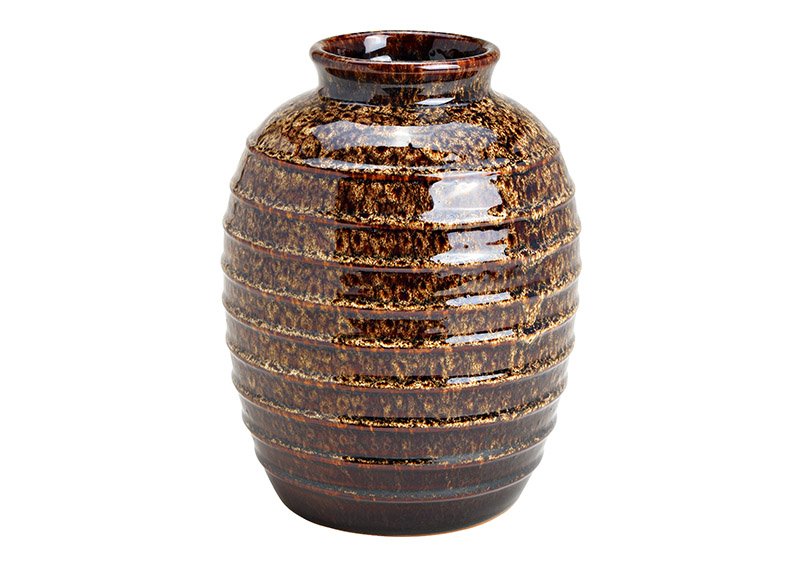 Vaso di ceramica marrone (c/h/d) 17x24x17cm