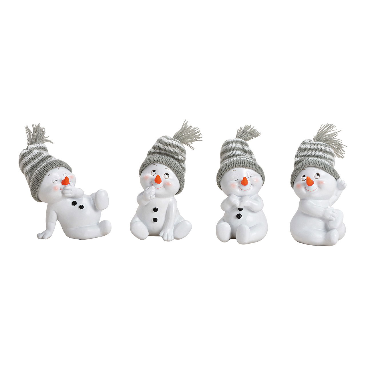 Pupazzo di neve figura grigio tappo arricciato di poli bianco 4-fold, (w/h/d) 9x8x11cm