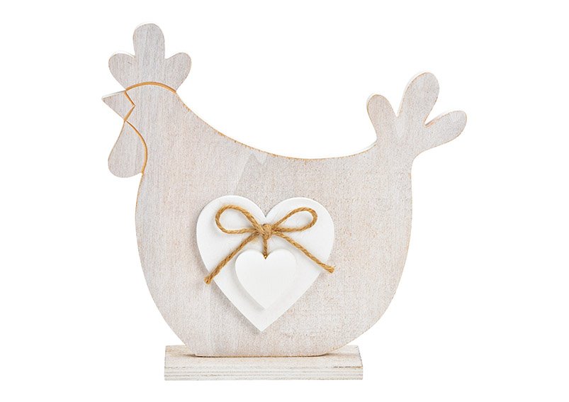 Stand chicken made of wood, white (W/H/D) 22x22x5cm