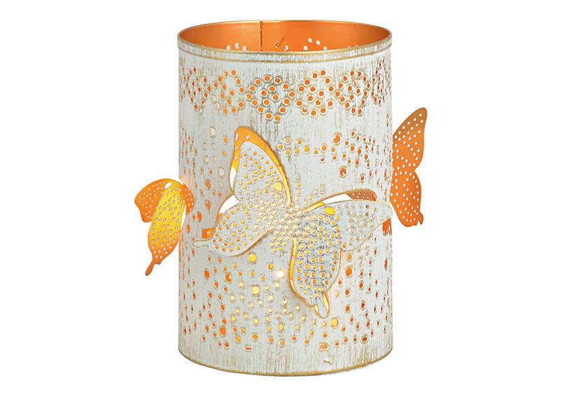 Vento luce farfalla decorazione di metallo bianco, oro (w/h/d) 10x15x10cm