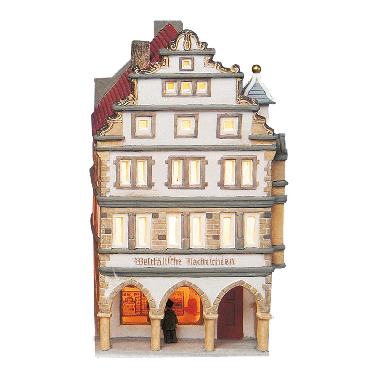 Maison Münster/Prinzipalmarkt en porcelaine, L13 x P10 x H21 cm