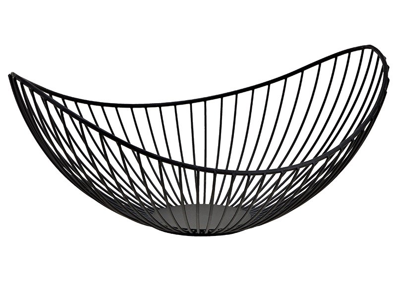 Basket metal black (W/H/D) 30x13x25cm