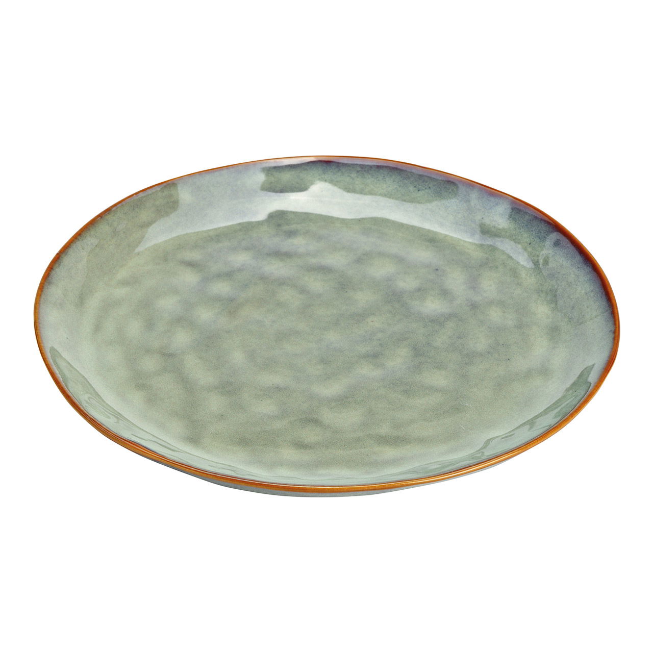 Assiette en faïence Vert (L/H/P) 26x2x26cm Porzellan, Töpferei, Mahlzeit, Teller, Gericht