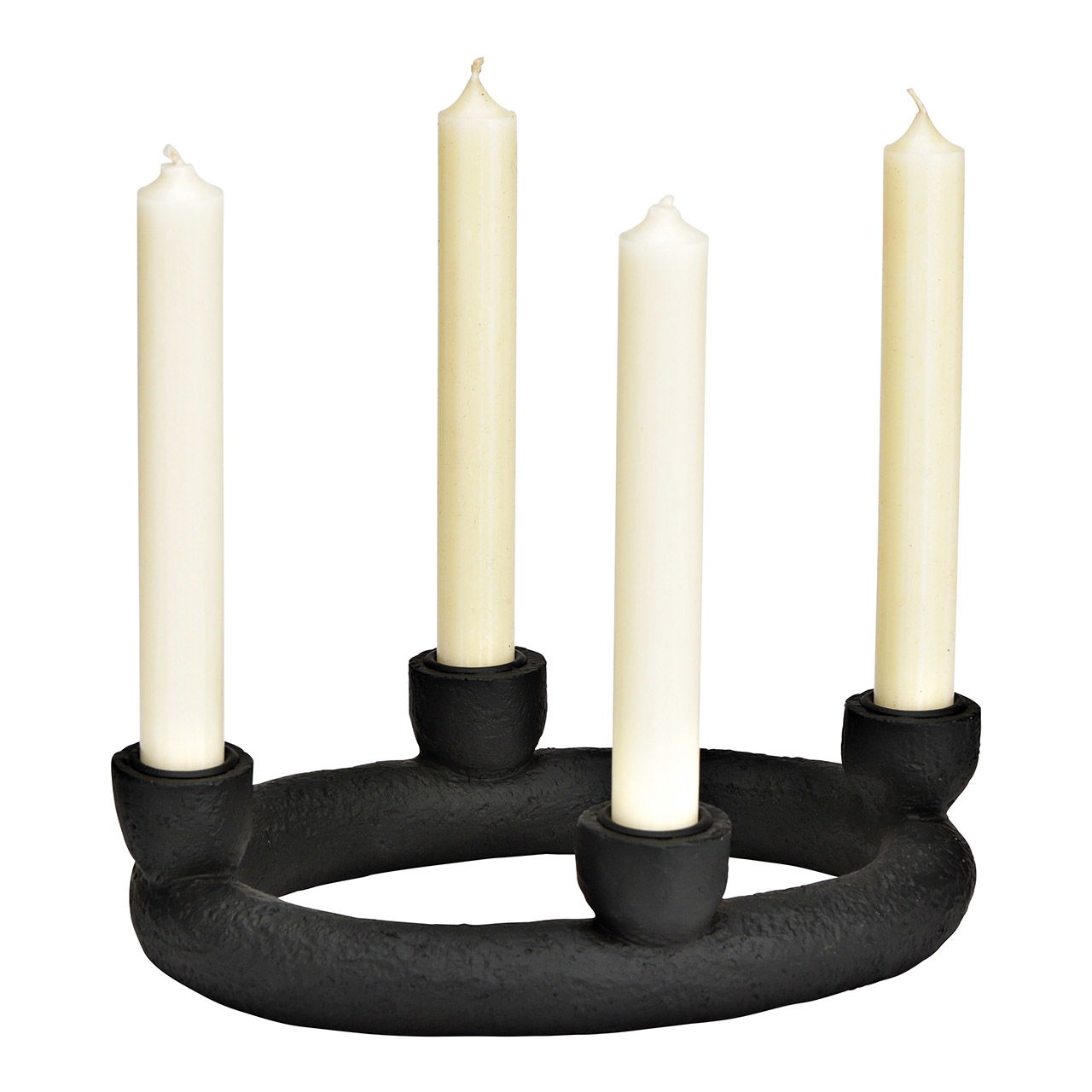 Candle holder made of poly black (W/H/D) 24x6x18cm