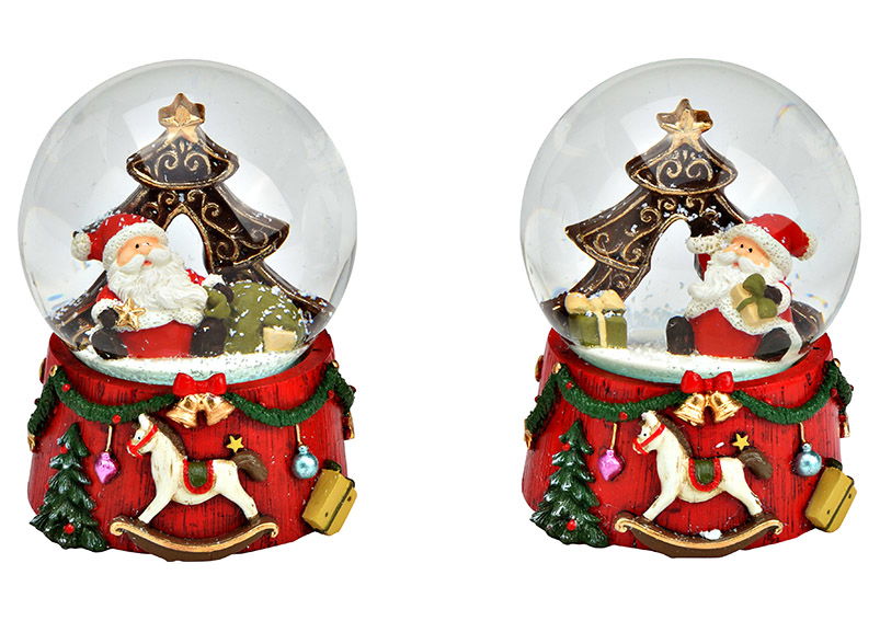 Schneekugel Nikolaus aus Poly/Glas bunt 2-fach, (B/H/T) 6x9x6cm