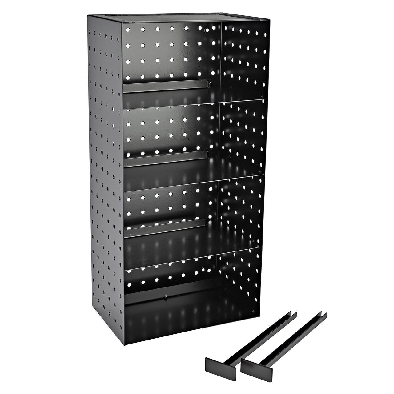 Kerzen Display aus Metall Schwarz (B/H/T) 23x47x15cm werkzeugregal, lochracks, perforiertes regal, stahlregal, montagekit