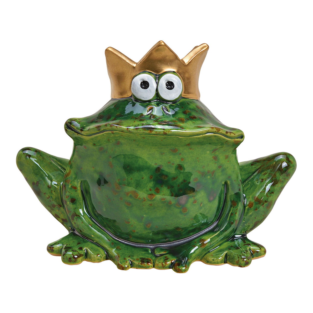 Froschkönig aus Keramik Grün (B/H/T) 17x13x10cm Froschkönig aus Keramik Grün (B/H/T) 17x13x10cm