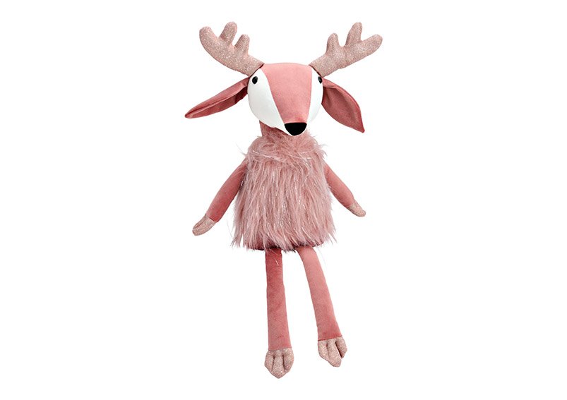 Edge stool Bambi of textile pink (W/H/D) 25x60x16cm