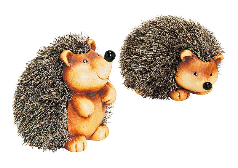 Hedgehog, clay/art.fur, ass., 17 cm
