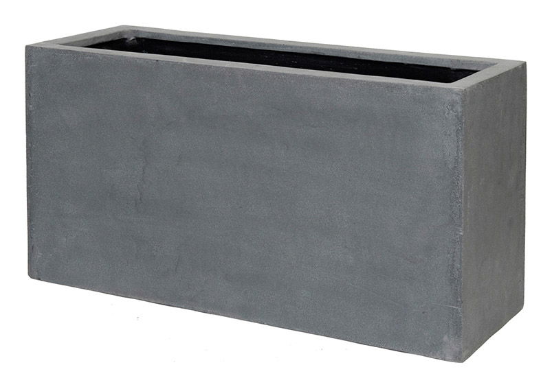 Fiberstone flower pot gray (W/H/D) 80x40x30cm