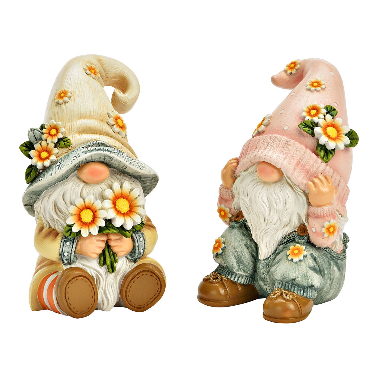 Garden gnome/gnome made of poly, 2-fold, beige/pink (W/H/D) 6x10x7cm Figur, Puppe, Baby, Person, Porzellan