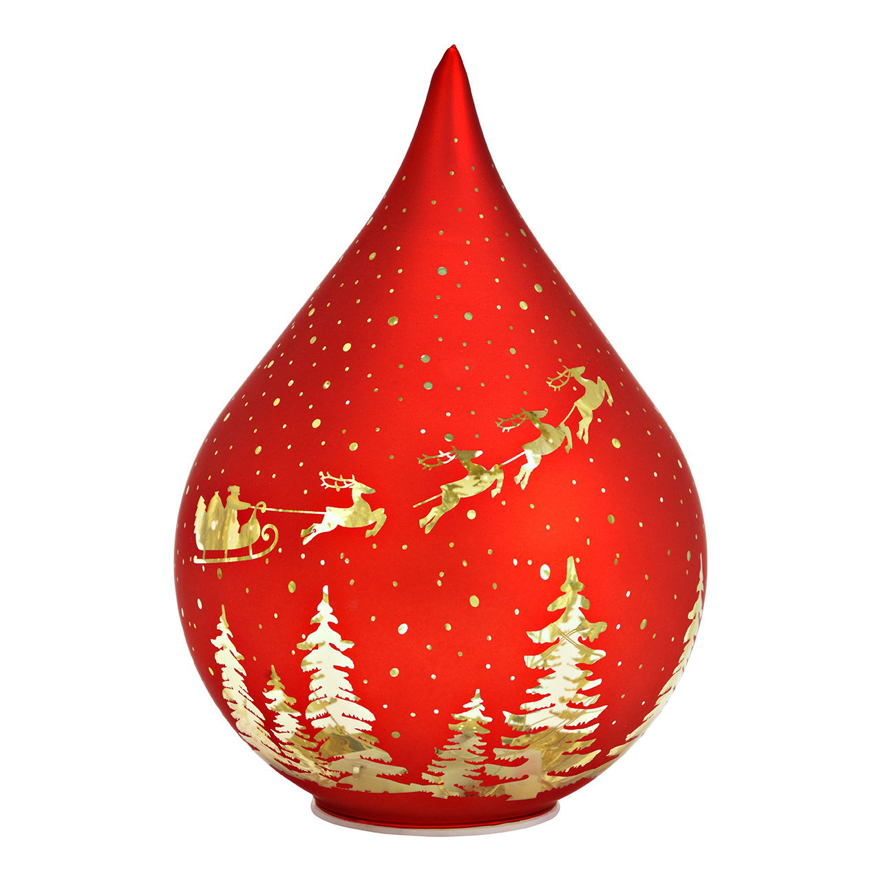 LED Leuchte Tropfen Weihnachtsdekor (exkl. 3xAAA) mit 6/18 Timer aus Glas, Rot (B/H/T) 14x20x14cm LED Leuchte Tropfen Weihnachtsdekor (exkl. 3xAAA) mit 6/18 Timer aus Glas, Rot (B/H/T) 14x20x14cm