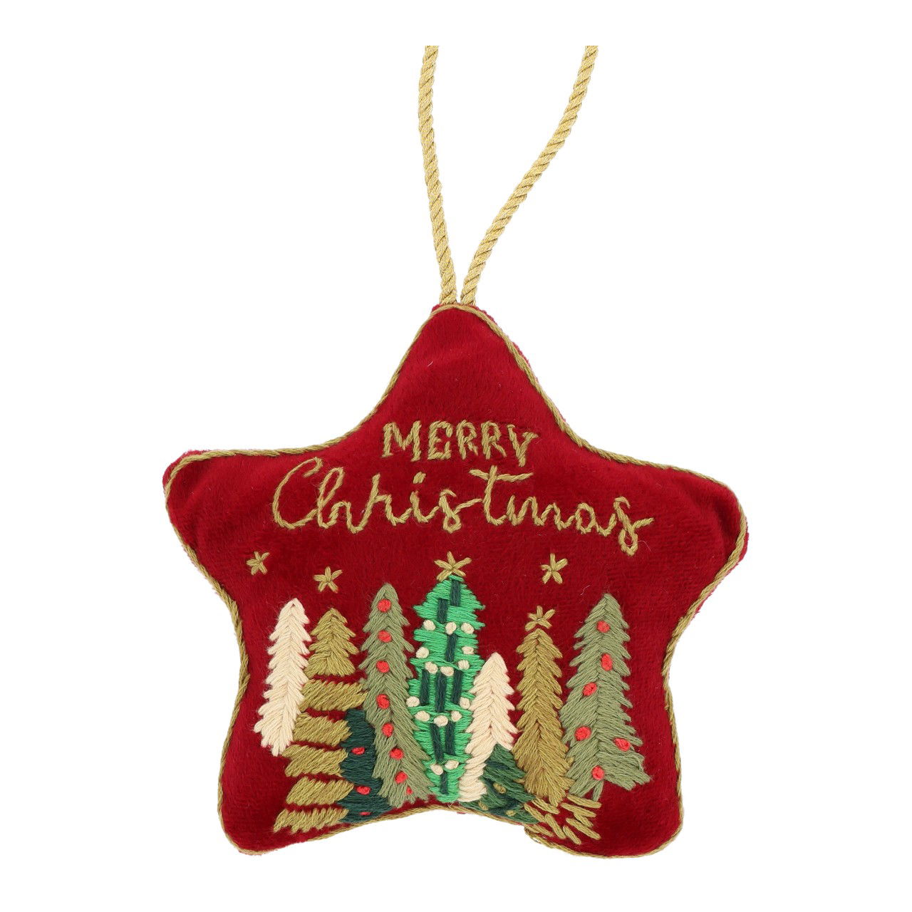 Suspension étoile sapin en textile rouge (L/H/P) 14x13x5cm Zubehor, Tasche, Handtasche, Ornament