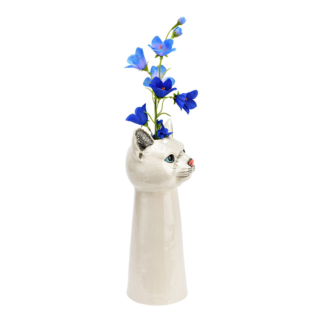 Ceramic cat head vase, white (W/H/D) 15x28x11cm