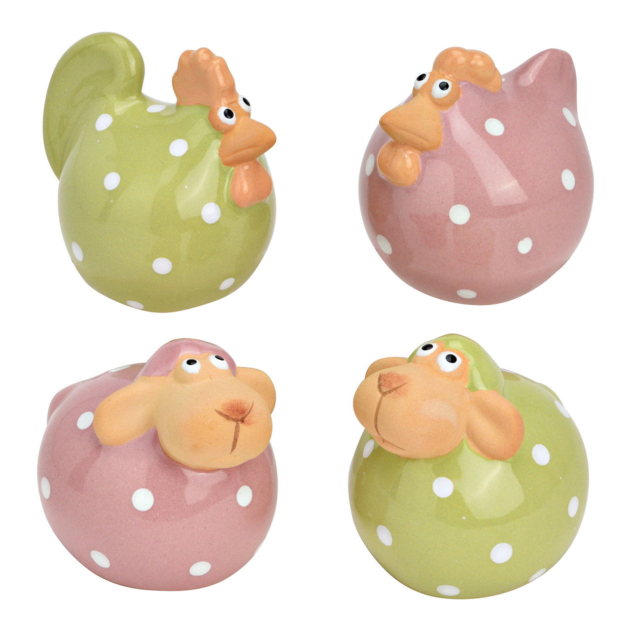 Keramisch schaap/kip, 4-voudig, groen (B/H/D) 6x5x6cm Spielzeug