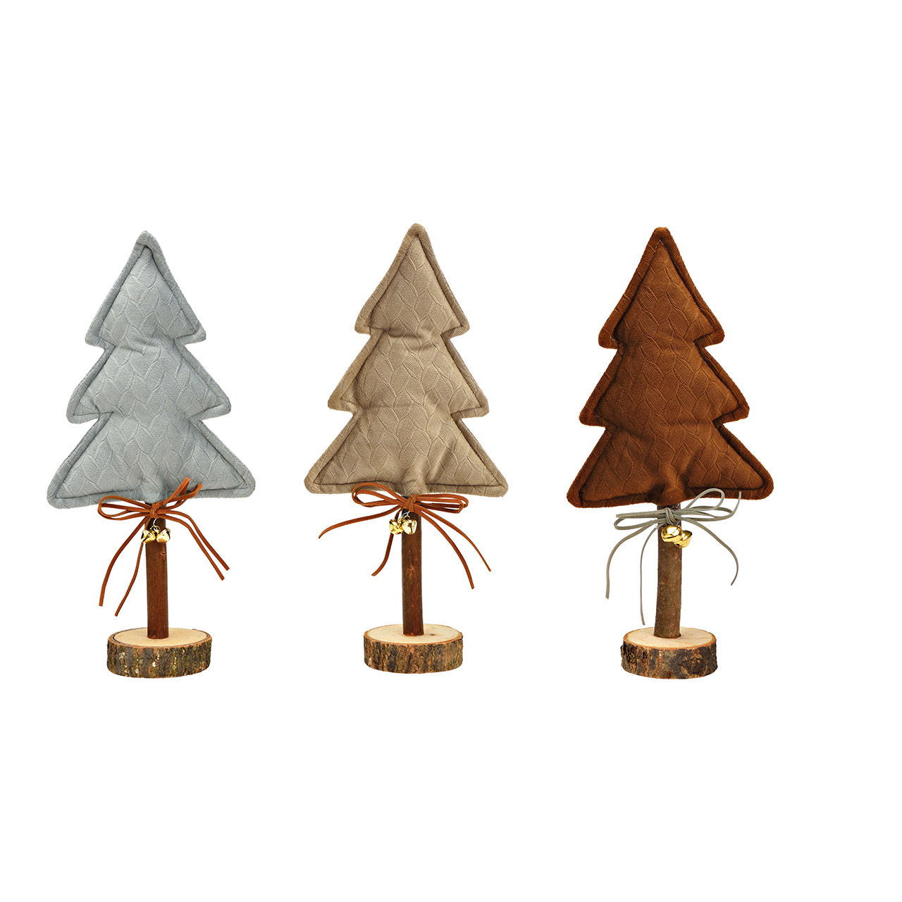 Christmas tree stand made of textile beige, brown, gray 3-fold, (W/H/D) 14x29x6cm