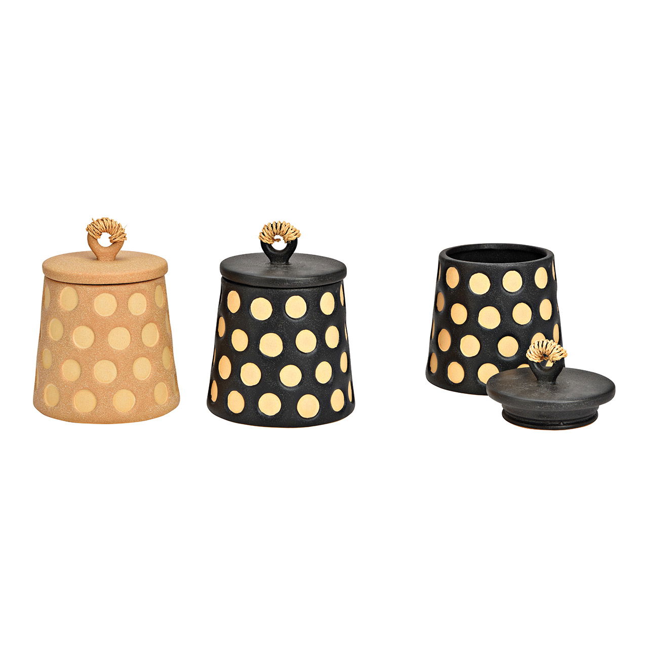 Dose aus Porzellan beige, schwarz 2-fach, (B/H/T) 11x14x11cm