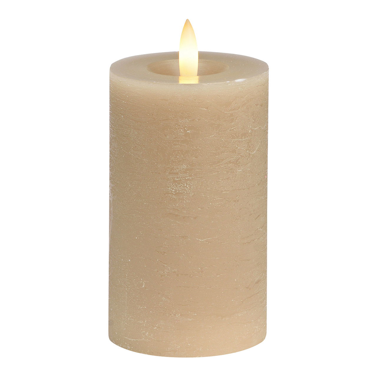 Candle LED beige, flickering light, exclusive 2xAAA made of wax (W/H/D) 7x12x7cm