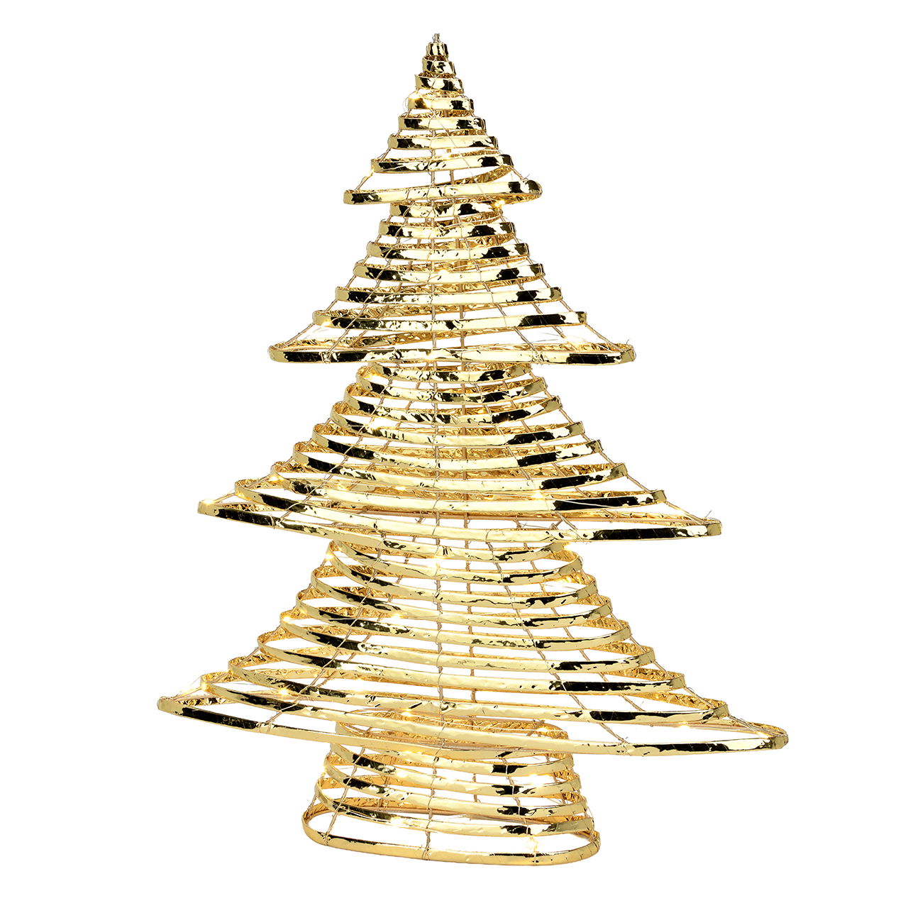 Leucht Tannenbaum 40er LED mit Timer 6/18H, warm weiß, IP20 indoor, exkl. 3xAA aus Kunststoff gold (B/H) 48x60cm