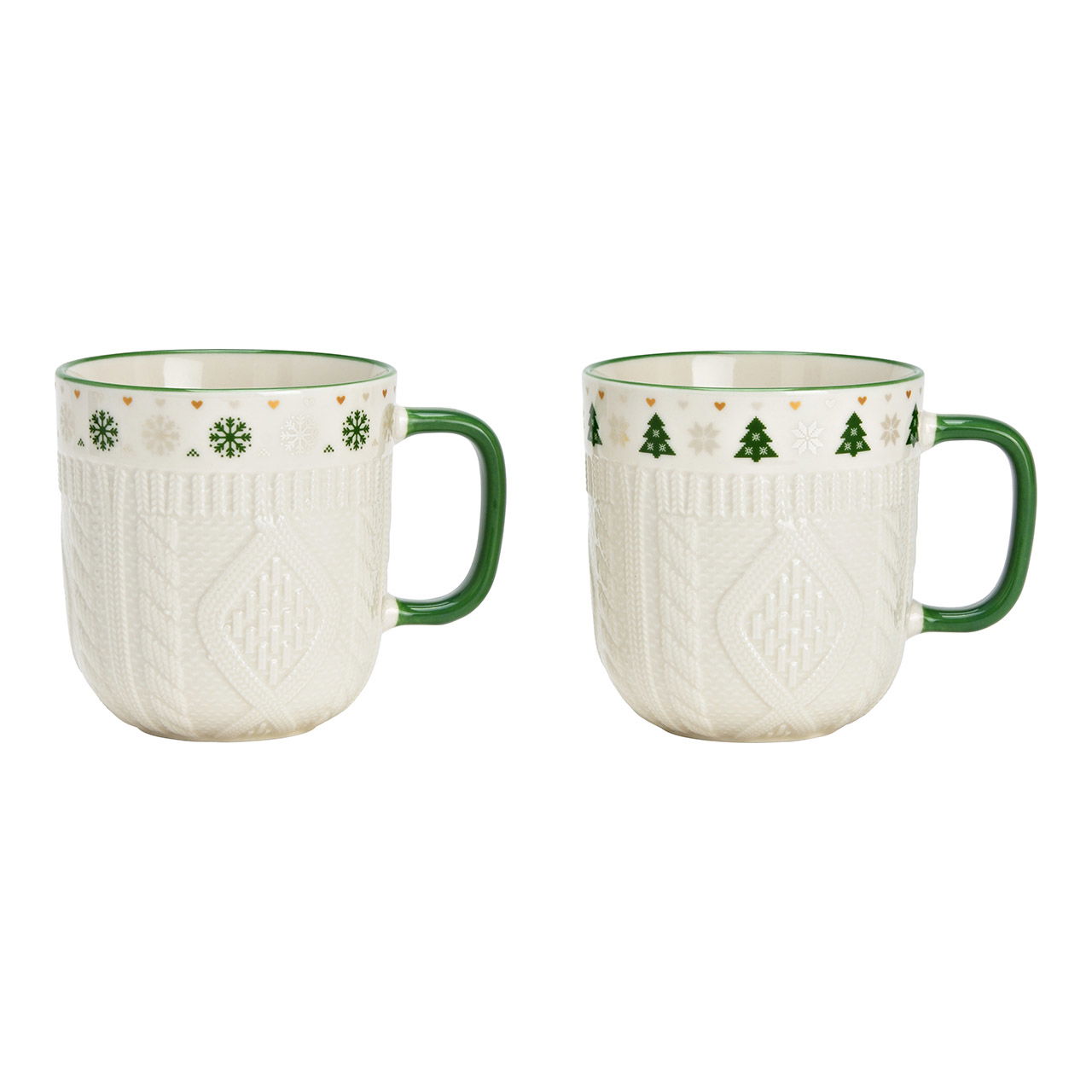 Taza decoración navideña, motivo de punto 3D de porcelana, 2 pliegues, blanca (A/A/D) 12x9x9cm 345ml Taza decoración navideña, motivo de punto 3D de porcelana, 2 pliegues, blanca (A/A/D) 12x9x9cm 345ml