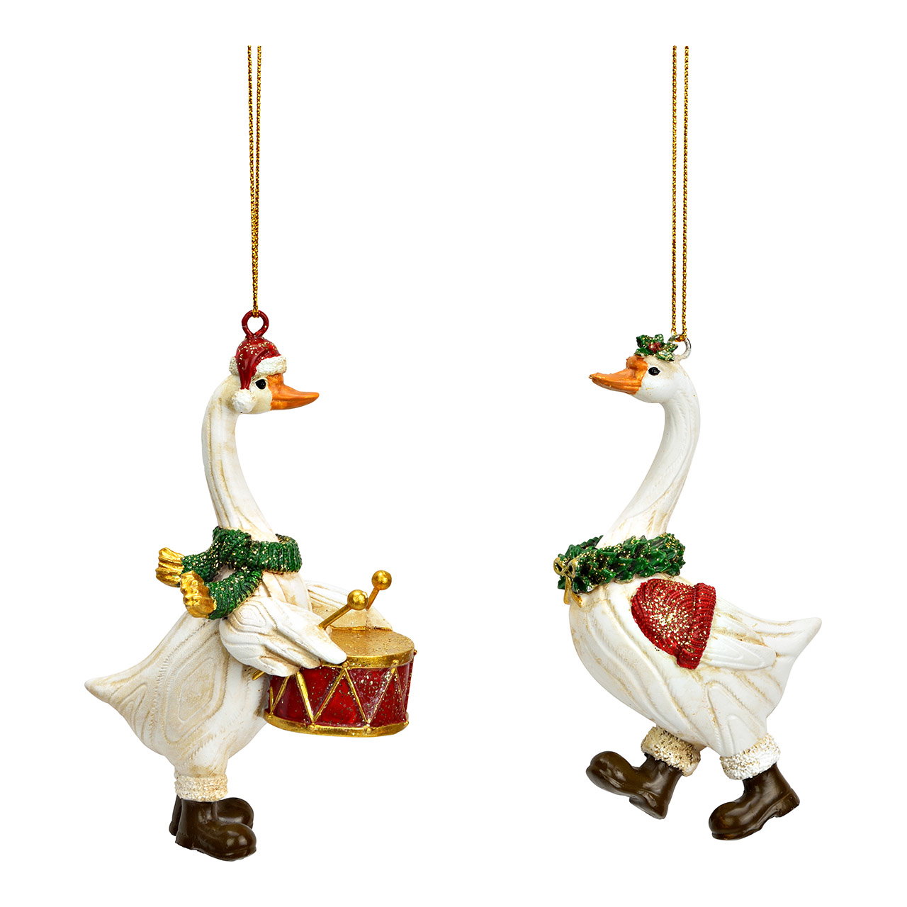 Percha ganso de Navidad de poliéster, 2 pliegues, colorida (ancho/alto/alto) 3x10x6cm Percha ganso de Navidad de poliéster, 2 pliegues, colorida (ancho/alto/alto) 3x10x6cm