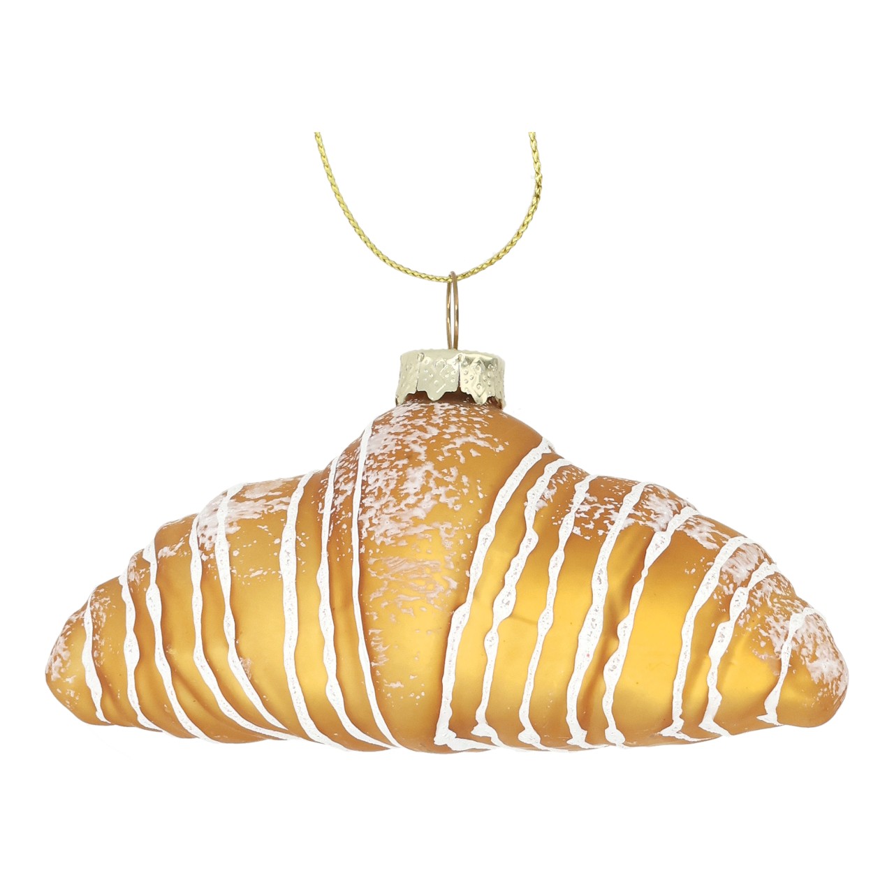 Weihnachtsbaumkugel, Croissant-Form, Goldfarbenes Ornament, Keksform, Weihnachtsbaumschmuck