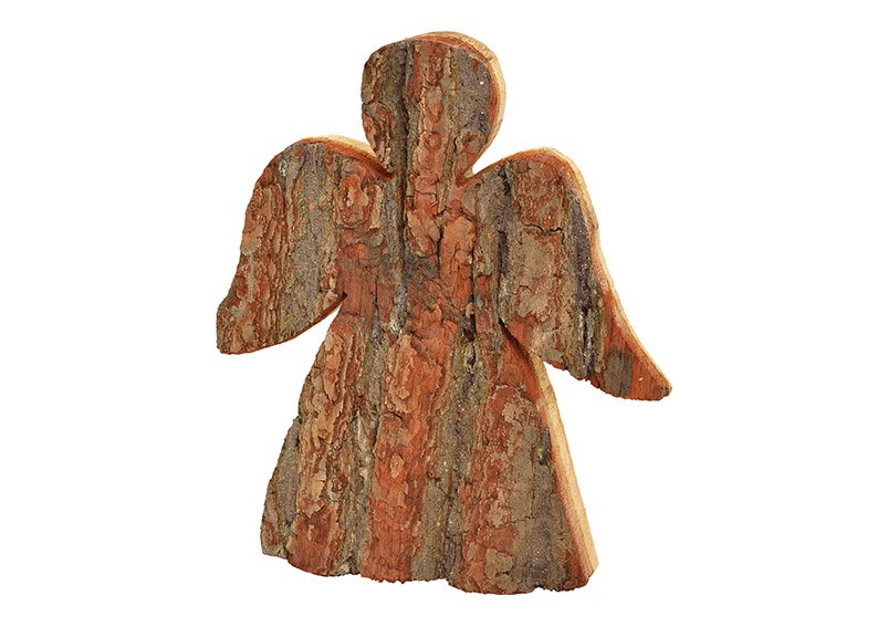 Angel, wooden bark, nature colour, (h) 23cm