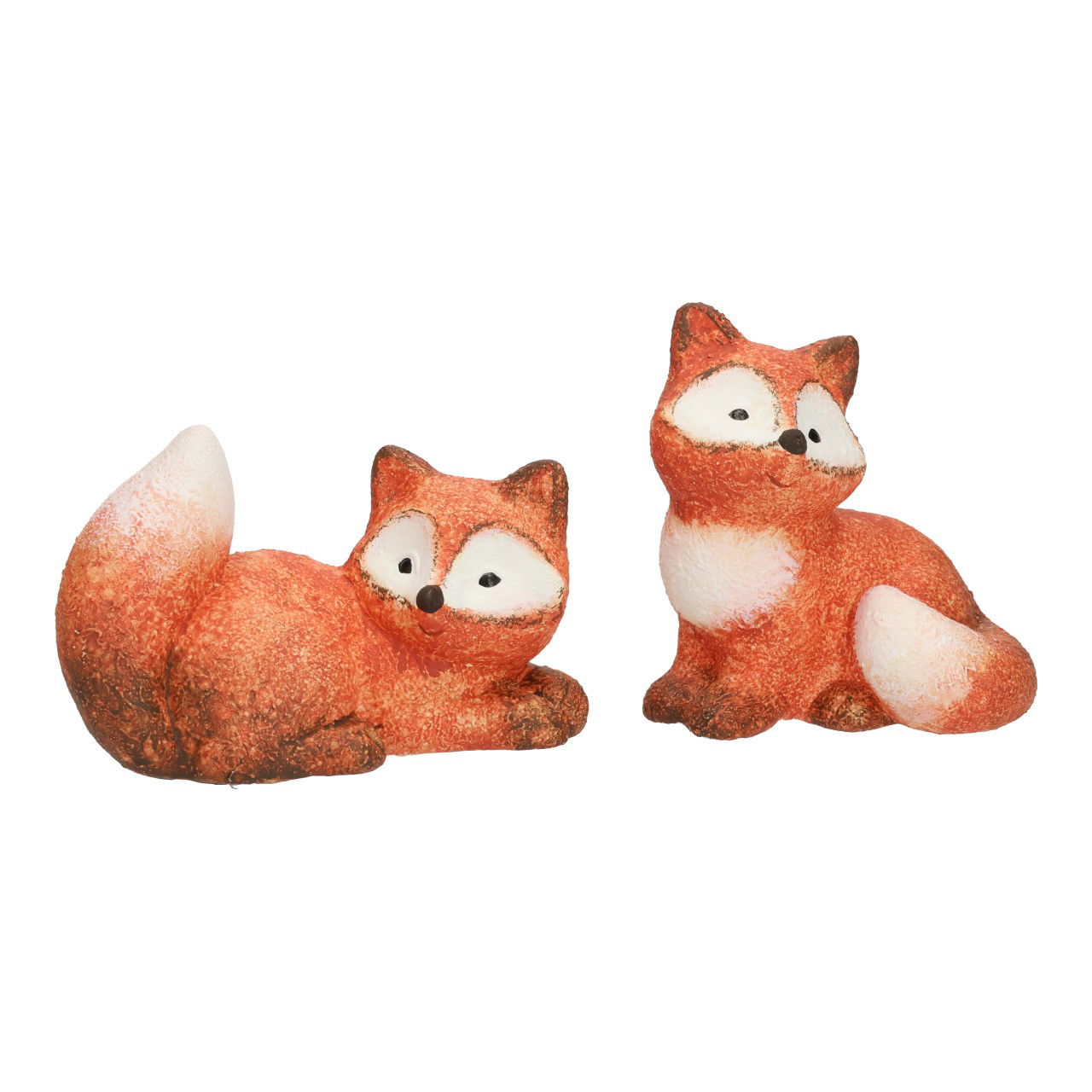 Renard en argile rouge 2 fois assorti (L/H/P) 11x10x6cm Figur, Spielzeug, Plüsch
