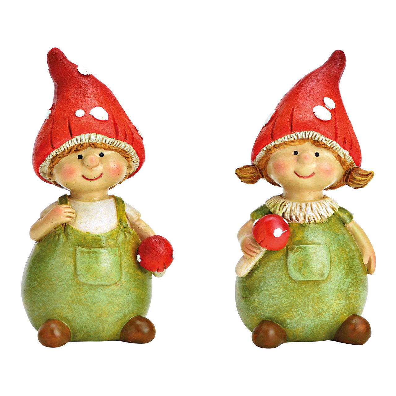 Gnomo ragazza e ragazzo in polietilene colorato a 2 pieghe, (L/A/D) 5x11x5cm Gnomo ragazza e ragazzo in polietilene colorato a 2 pieghe, (L/A/D) 5x11x5cm
