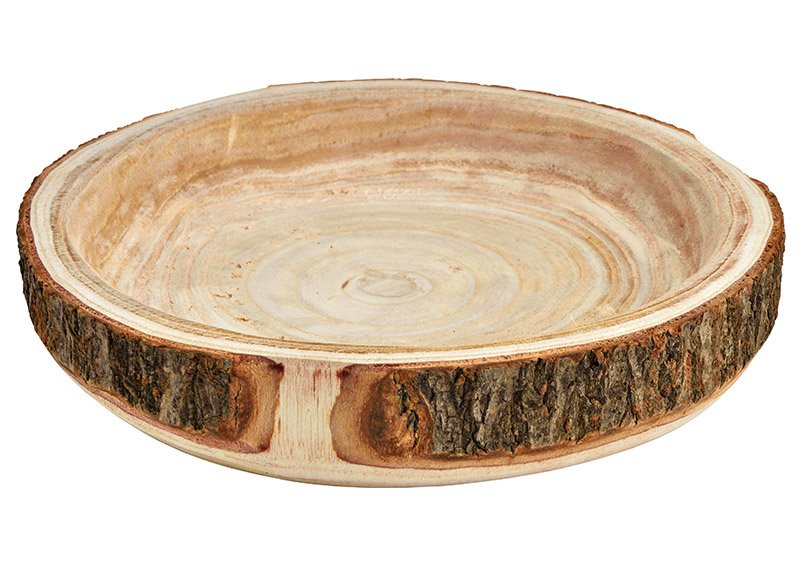 Paulownia wood decorative bowl natural (W/H/D) 25x5x25cm