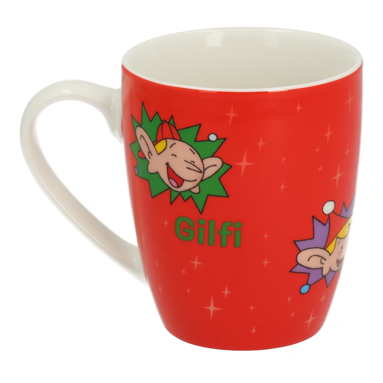Becher, roter Becher, Charakter-Becher, Dekorbecher, Gilfi