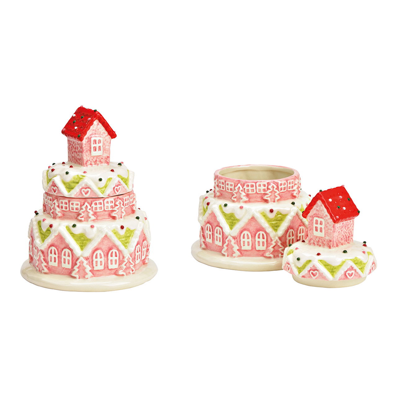 Dose Torte aus Keramik pink/rosa (B/H/T) 14x18x14cm Dose Torte aus Keramik pink/rosa (B/H/T) 14x18x14cm