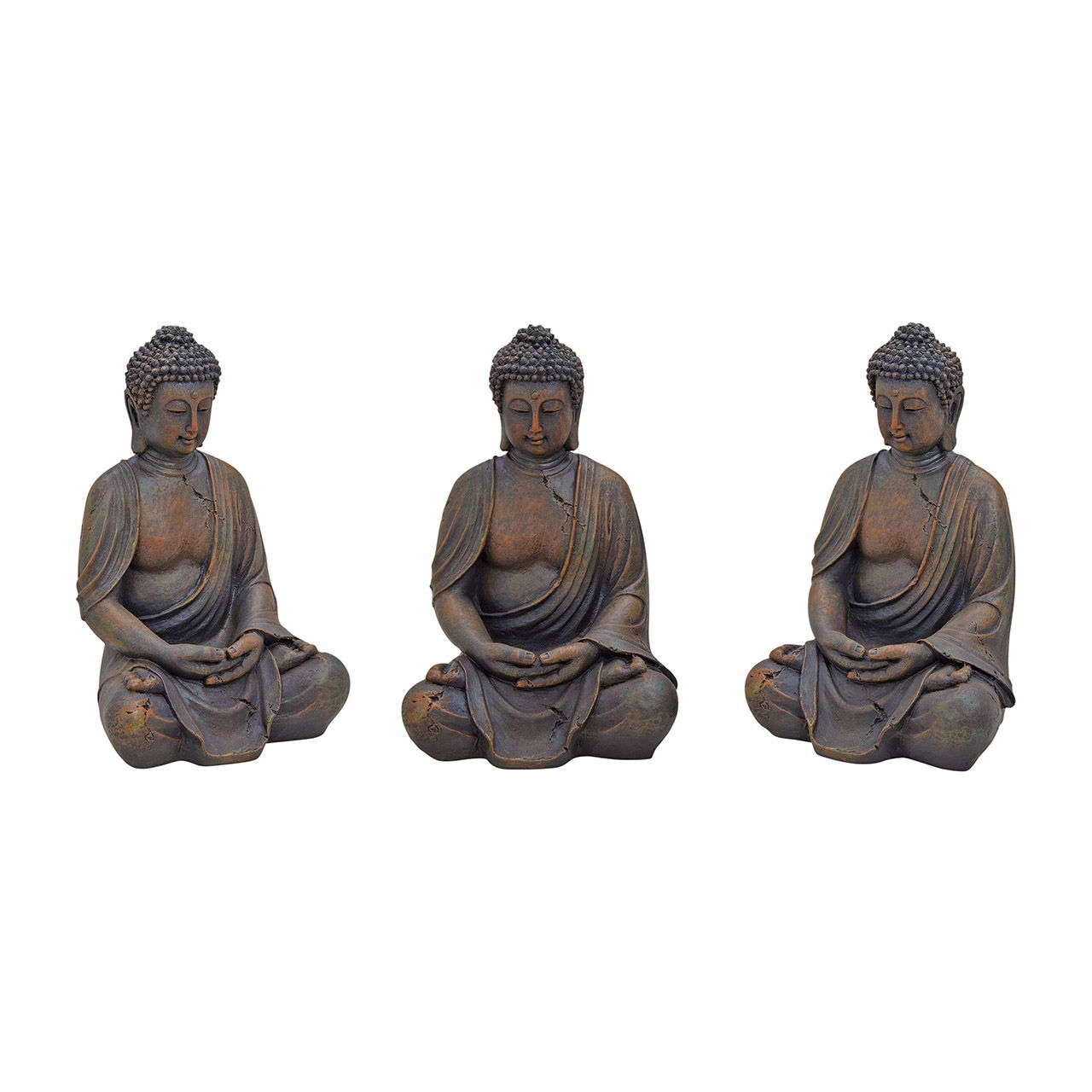 Buddha polyresin brown sitting 38cm