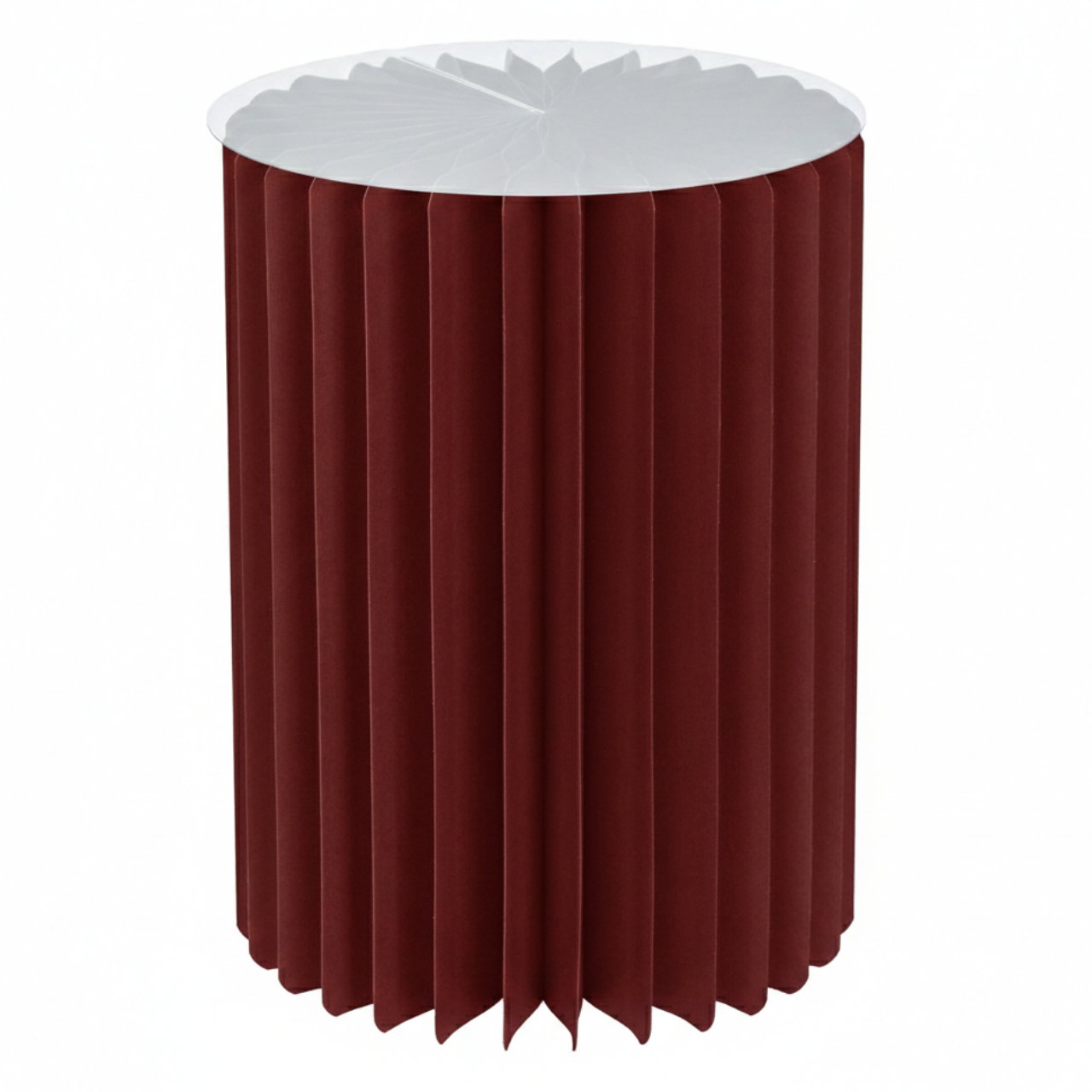 Honeycomb Tisch aus Papier/Pappe Bordeaux (B/H/T) 30x40x30cm papercraft, tisch, beistelltisch, rot, gefaltet