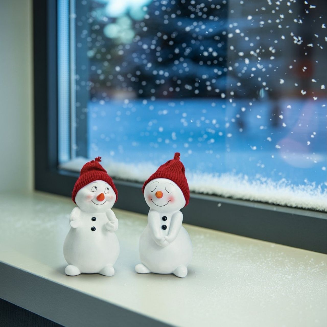 Fenster, Fensterbank, Natur, Draußen, Schneemann