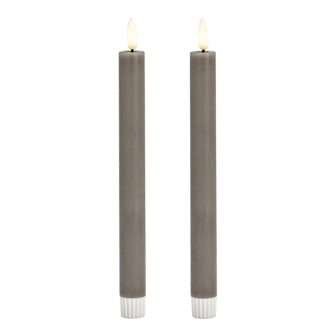 LED Stabkerzen Set 2-er Set, aus Wachs taupe (B/H/T) 2x24x2cm Batteriebetrieb 2xAA nicht enthalten